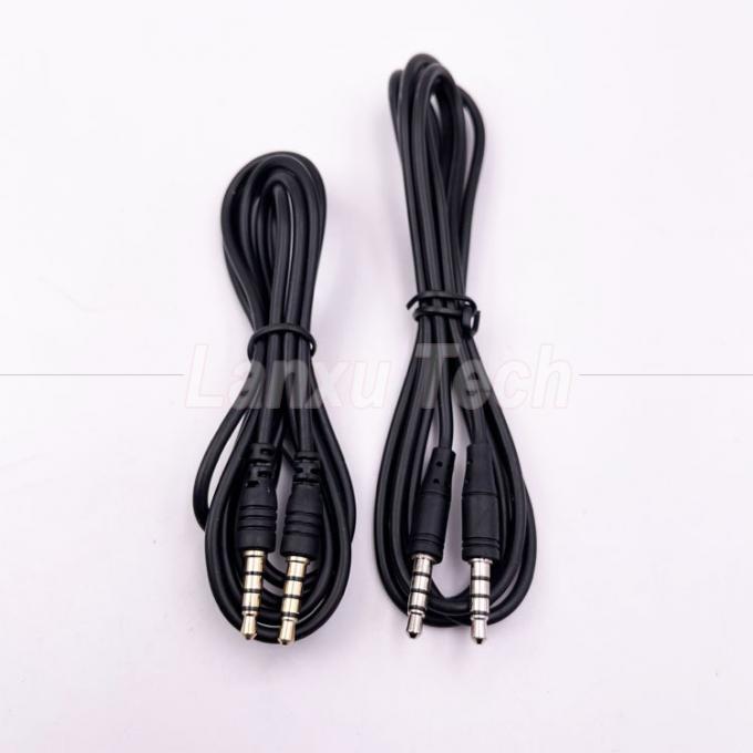 Stock Hombre a Hombre 3,5 mm 4 polos Jack estéreo Micrófono Cable de extensión de audio para auriculares altavoz de ordenador 5