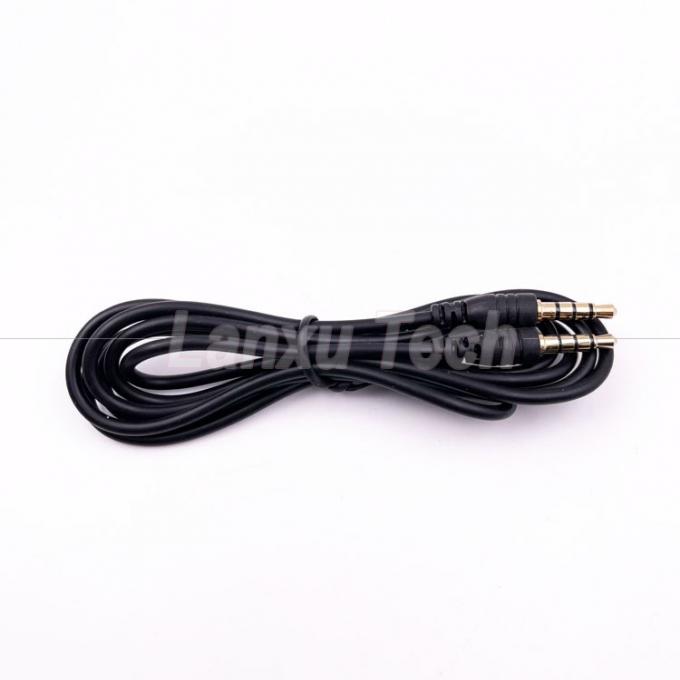 Stock Hombre a Hombre 3,5 mm 4 polos Jack estéreo Micrófono Cable de extensión de audio para auriculares altavoz de ordenador 4