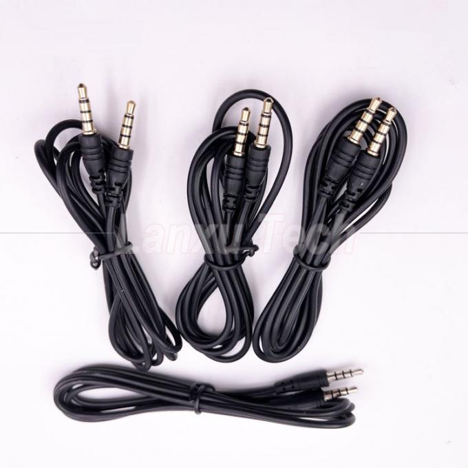 Stock Hombre a Hombre 3,5 mm 4 polos Jack estéreo Micrófono Cable de extensión de audio para auriculares altavoz de ordenador 2