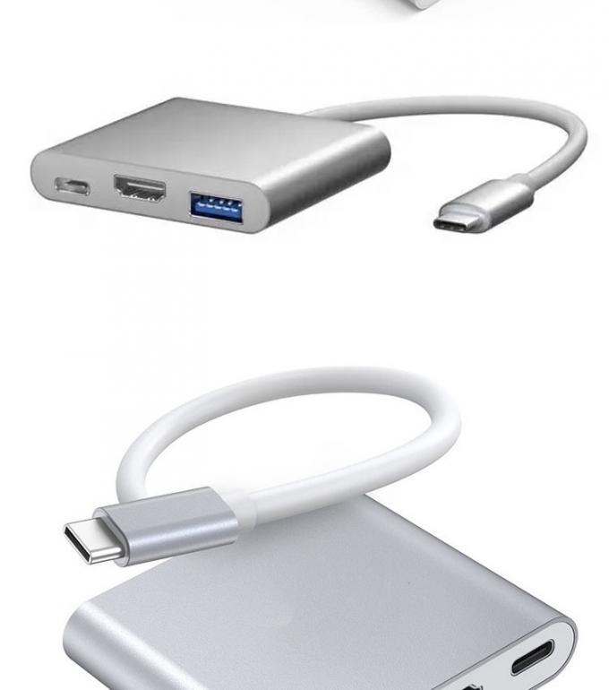 3 en 1 PD Carga 4K 1080P USB Tipo C Adaptador del centro de la estación de acoplamiento OTG 5