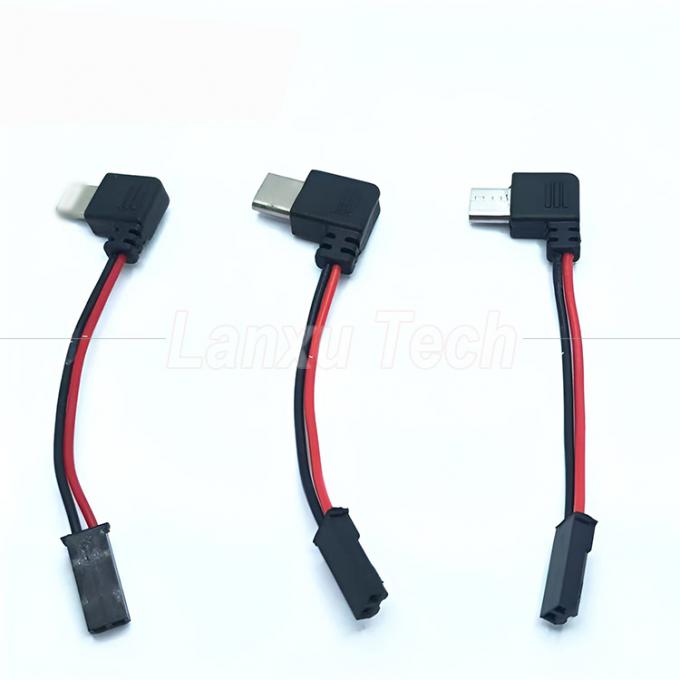Ángulo recto de 90 grados USB 8 pines Micro Tipo C a JST SYP Conector de cable para motociclista soporte de teléfono celular magnético 0