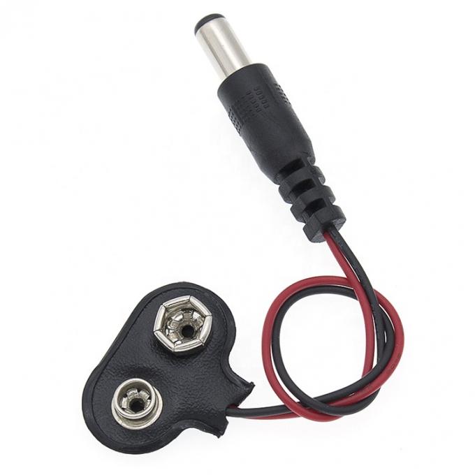 Conector de clip de batería de 9V a DC masculino 5.5x2.1mm de barril Jack Cable de alimentación para portadores de baterías 2