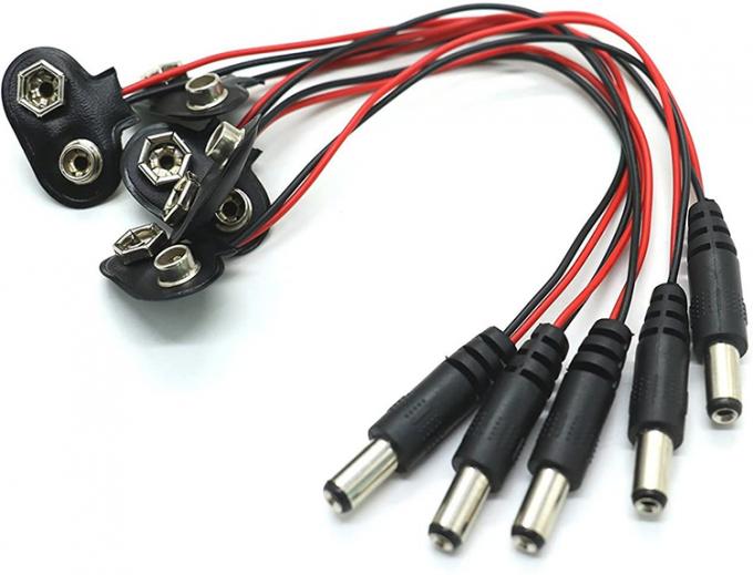 Conector de clip de batería de 9V a DC masculino 5.5x2.1mm de barril Jack Cable de alimentación para portadores de baterías 5