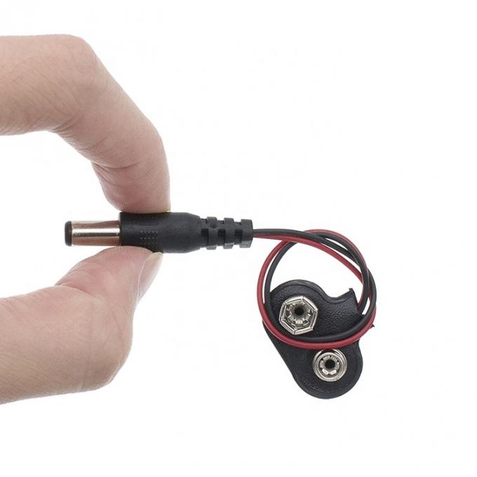 Conector de clip de batería de 9V a DC masculino 5.5x2.1mm de barril Jack Cable de alimentación para portadores de baterías 6