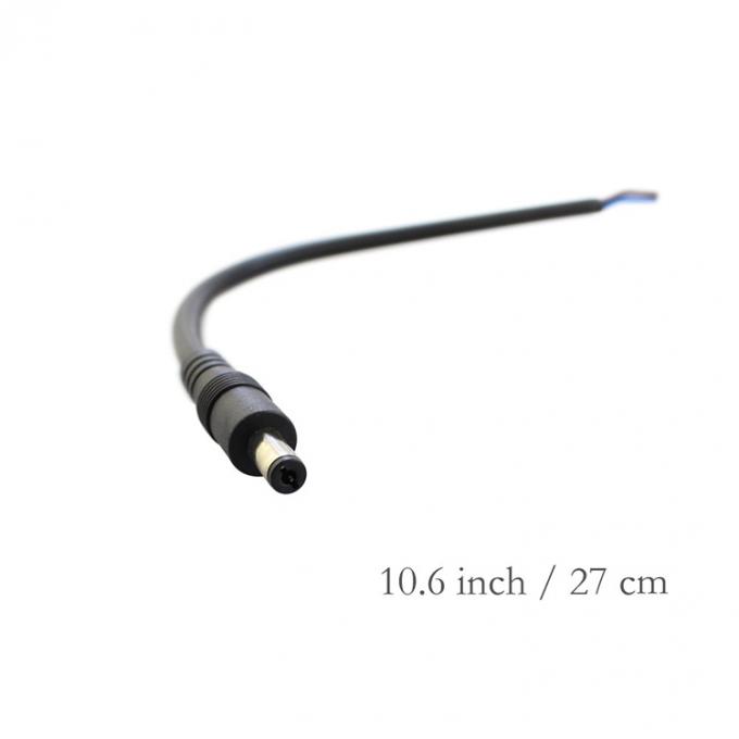 CUSTOM DC Hombre Jack de barril femenino 2.1x5.5mm para abrir Pigtail Cable de alimentación DC 4