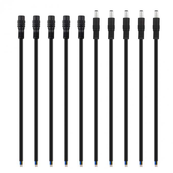 CUSTOM DC Hombre Jack de barril femenino 2.1x5.5mm para abrir Pigtail Cable de alimentación DC 1