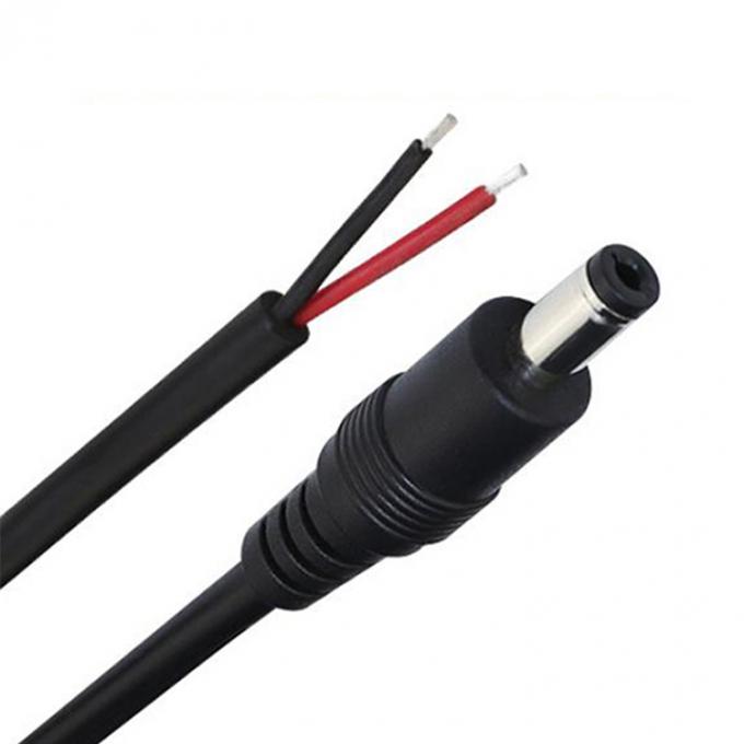 CUSTOM DC Hombre Jack de barril femenino 2.1x5.5mm para abrir Pigtail Cable de alimentación DC 2