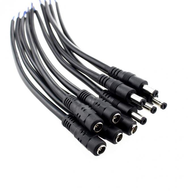 CUSTOM DC Hombre Jack de barril femenino 2.1x5.5mm para abrir Pigtail Cable de alimentación DC 5