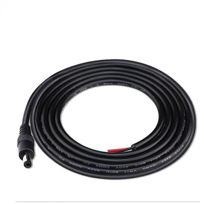 CUSTOM DC Hombre Jack de barril femenino 2.1x5.5mm para abrir Pigtail Cable de alimentación DC 6