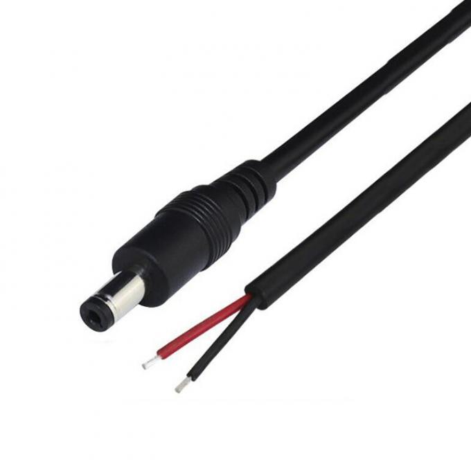 Jack masculino femenino personalizado 1.35 2.5 2.1x5.5mm Cable de corriente continua extremo desnudo cable de cola de caballo de alambre 4
