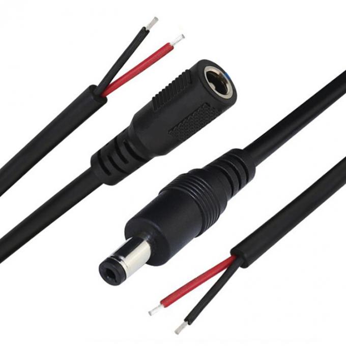 DC 2.1x5.5mm Conector de barril de toma de corriente masculino femenino para abrir el cable de alimentación DC Pigtail 6