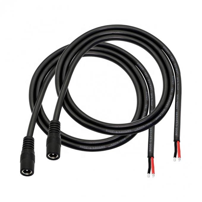 Jack de entrada de suministro de corriente continua 2.1x5.5mm Conector de barril de toma de corriente masculino femenino para abrir el cable de alimentación DC Pigtail 1