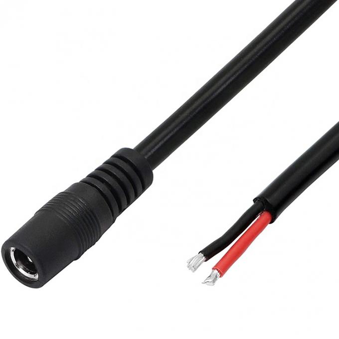 Jack de entrada de suministro de corriente continua 2.1x5.5mm Conector de barril de toma de corriente masculino femenino para abrir el cable de alimentación DC Pigtail 3
