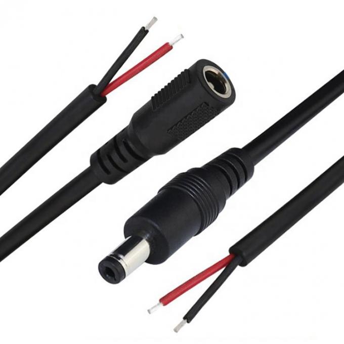 Jack de entrada de suministro de corriente continua 2.1x5.5mm Conector de barril de toma de corriente masculino femenino para abrir el cable de alimentación DC Pigtail 7