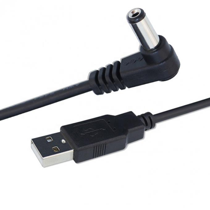 USB personalizado de ángulo masculino a derecho 5.5 X 2.1 mm 2.5 3.5 1.35 Conector de cable DC masculino 3