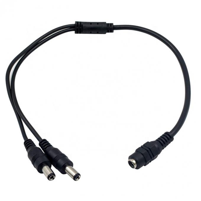 1 a 2 vías 1 Hembra a 2 Hombre 5.5x2.1 mm Cable de distribución de alimentación continua para cámaras de circuito cerrado 1