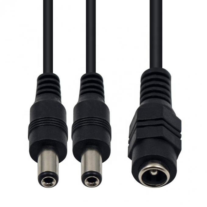 1 a 2 vías 1 Hembra a 2 Hombre 5.5x2.1 mm Cable de distribución de alimentación continua para cámaras de circuito cerrado 4