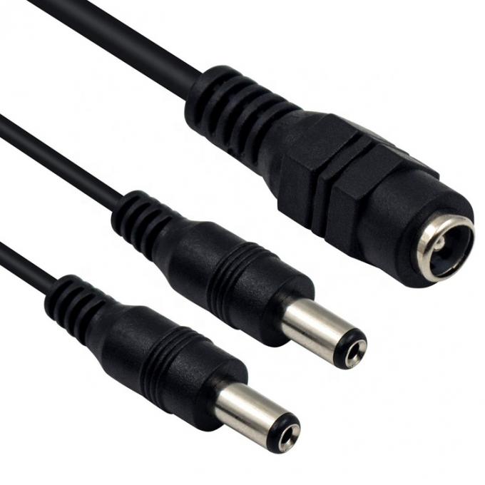 1 a 2 vías 1 Hembra a 2 Hombre 5.5x2.1 mm Cable de distribución de alimentación continua para cámaras de circuito cerrado 3