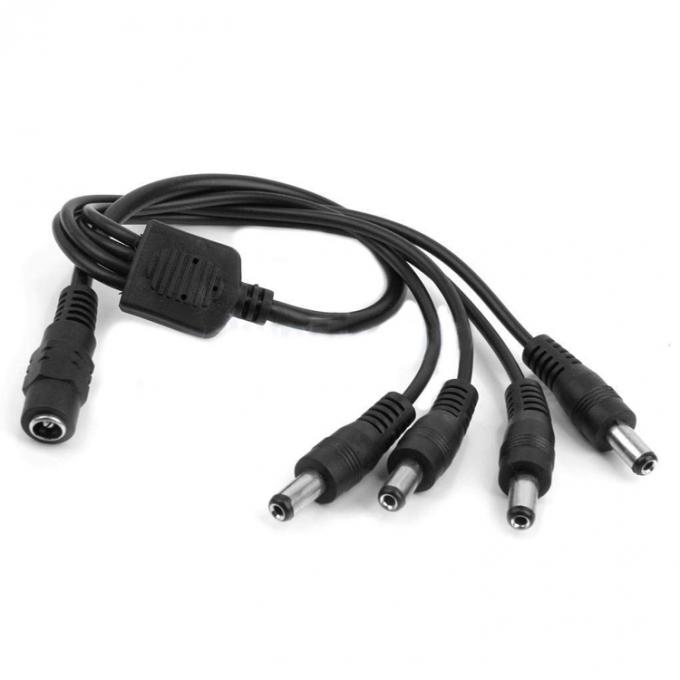 1 a 4 vías 1 Hembra a 4 Hombre 5.5x2.1 mm Cable de distribución de alimentación continua para cámara de CCTV LED 1