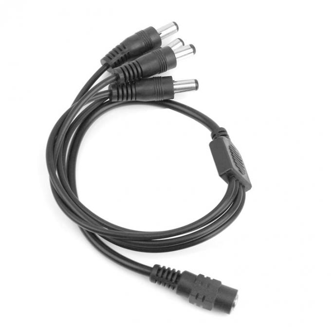 1 a 4 vías 1 Hembra a 4 Hombre 5.5x2.1 mm Cable de distribución de alimentación continua para cámara de CCTV LED 3