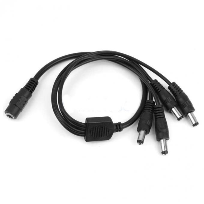 1 a 4 vías 1 Hembra a 4 Hombre 5.5x2.1 mm Cable de distribución de alimentación continua para cámara de CCTV LED 2