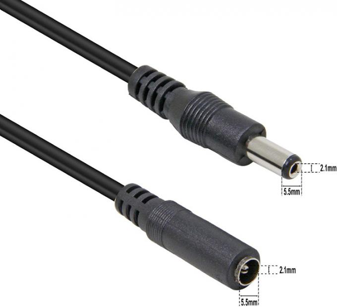 1M 2M 3M Hombre a Mujer 5.5X2.1mm Jack de corriente continua Cable de carga de extensión de suministro de energía para la cámara de CCTV 5