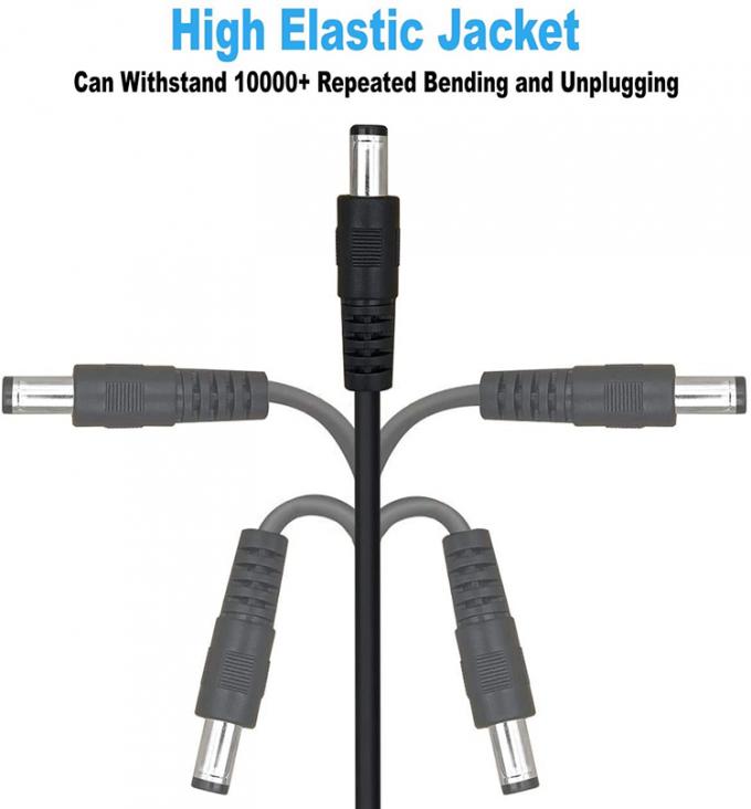 1M 2M 3M Hombre a Mujer 5.5X2.1mm Jack de corriente continua Cable de carga de extensión de suministro de energía para la cámara de CCTV 6