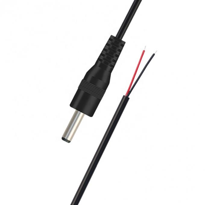 Jack de barril de corriente continua macho 3,5x1,35 mm a cable de extremo desnudo de alambre de lata desnudo 2