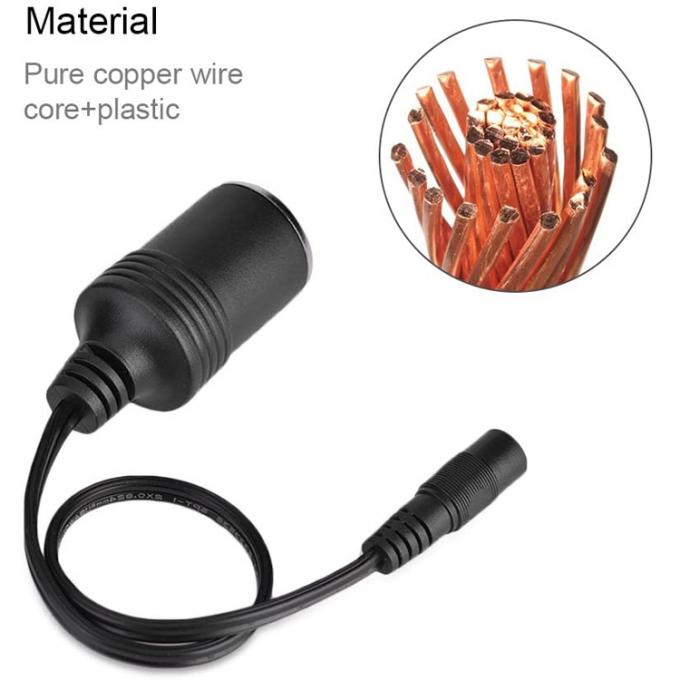 120W 12V 10A Enchufe de cigarrillo de automóvil femenino a DC 5.5mm x 2.1mm Cable de adaptador de alimentación 3