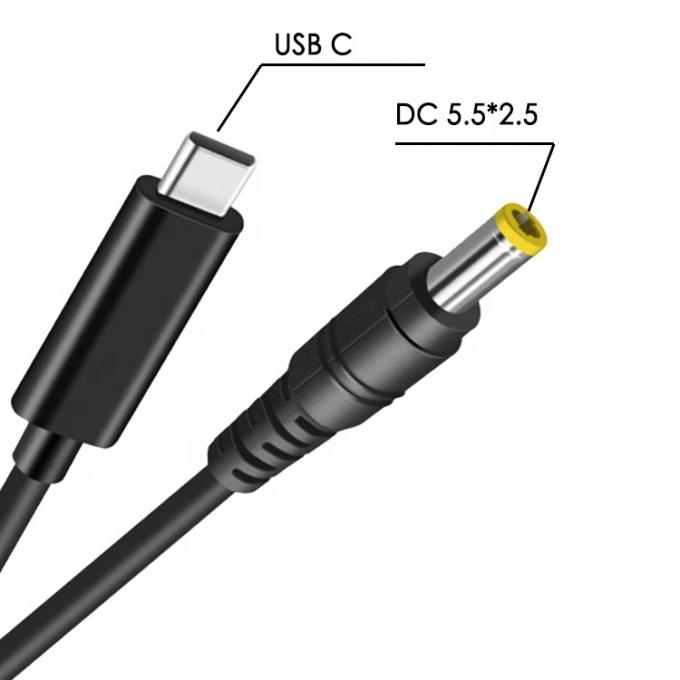 60W 20V 3A USB Tipo C PD Carga de Jack de corriente continua para el cable de adaptador de energía para computadora portátil 1