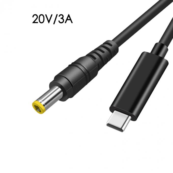 60W 20V 3A USB Tipo C PD Carga de Jack de corriente continua para el cable de adaptador de energía para computadora portátil 2