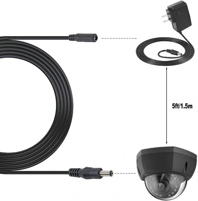 Hombre a mujer 5.52x1 5.5x2.5 3.5x1.35 4.0x1.7mm Cable de extensión de energía CC para luz LED de cámara de CCTV 5