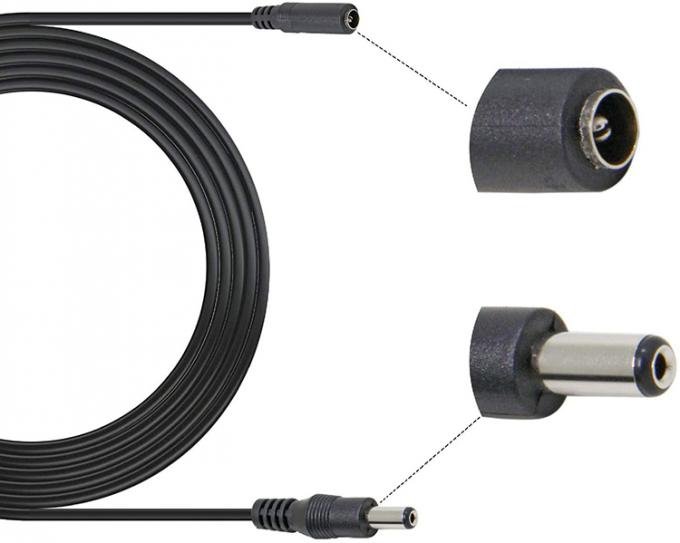 Hombre a mujer 5.52x1 5.5x2.5 3.5x1.35 4.0x1.7mm Cable de extensión de energía CC para luz LED de cámara de CCTV 3