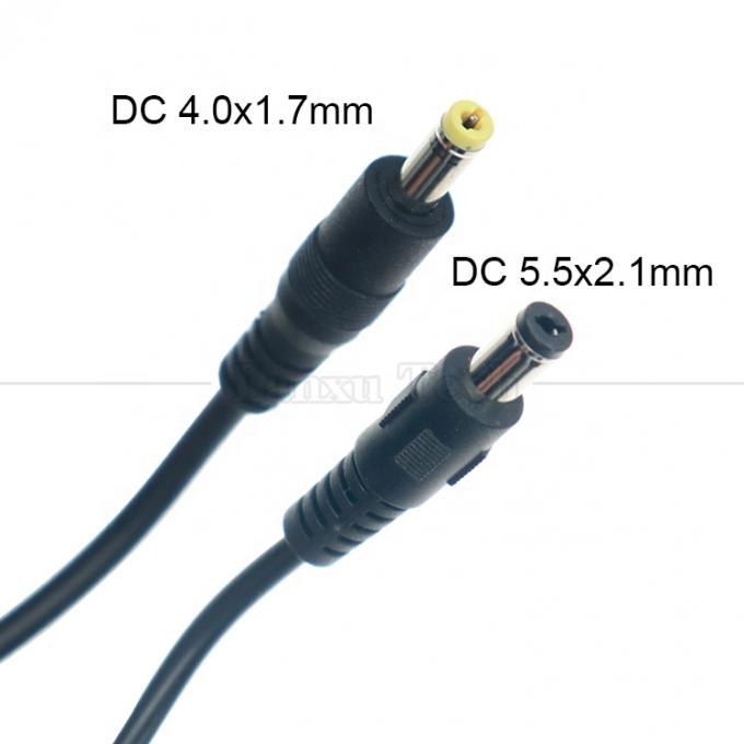 Alta calidad 18 20 22 24 26 28 AWG 5.5x2.1mm Hombre a 4.0x1.7mm Jack Hombre Cable de extensión de carga de alimentación de corriente continua 3