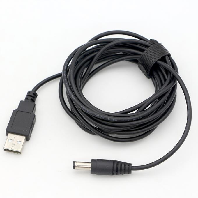 1m 3m 5m 10m 1A 2A 5A USB A macho a DC 5.5x2.1mm 3.5 1.35 4.0 1.7 Barril Jack Cable de cargador de energía para cámara de CCTV LED 7