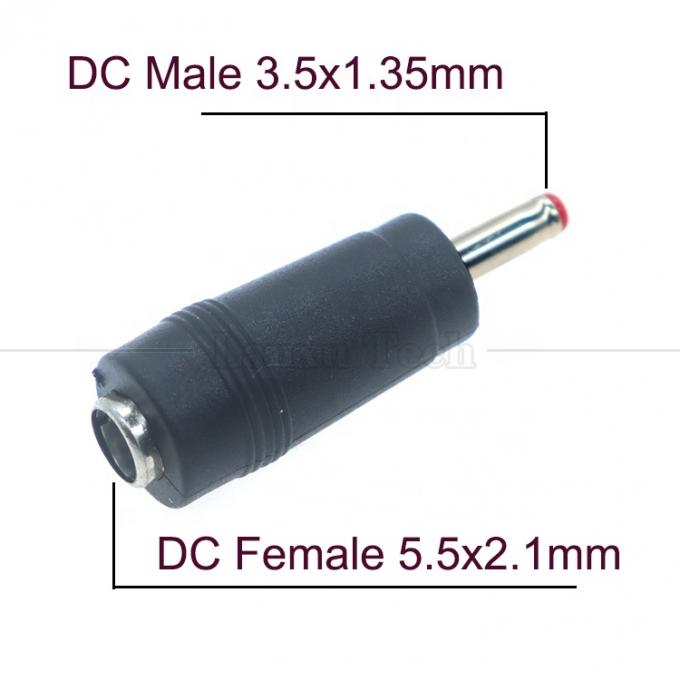 5.5x2.1mm Mujer a 3.5x1.35mm Hombre Adaptador de conector de conexión de conector de corriente continua 1