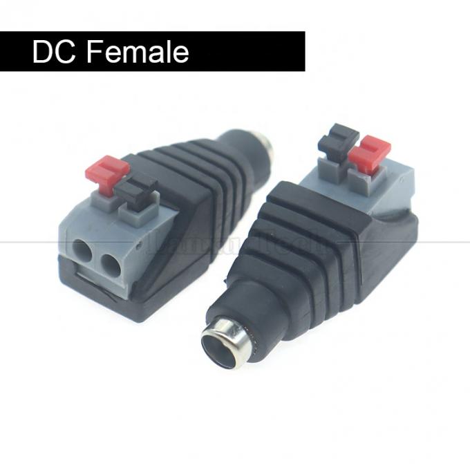 5V 12V Botón de Presión sin soldadura DC 5.5 * 2.1mm Jack de barril masculino femenino a 2p Cables Conector de cable de cable para cámara de tira LED 0