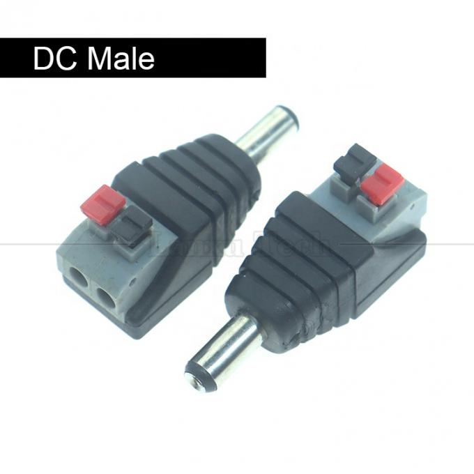 5V 12V Botón de Presión sin soldadura DC 5.5 * 2.1mm Jack de barril masculino femenino a 2p Cables Conector de cable de cable para cámara de tira LED 1