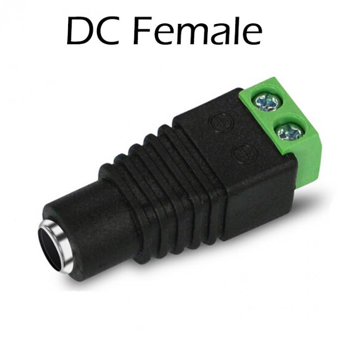 12v sin soldadura 24v 5.5x2.5mm 5.5x2.1mm Conector de conexión de corriente continua femenina Jack Adaptador para cámaras de circuito cerrado 4