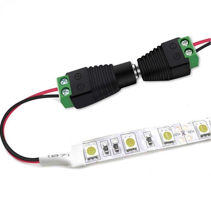Sin soldadura 12v 24v 5.5x2.5mm 5.5x2.1mm Conector de conector de corriente continua masculino Jack Adaptador para cámaras de circuito cerrado 5