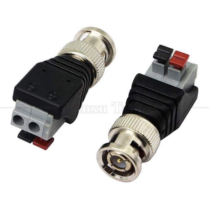 Terminal de tornillo sin soldadura 2 Pin Presione el botón BNC Conector masculino femenino Adaptador de alimentación para cámara de circuito cerrado 2
