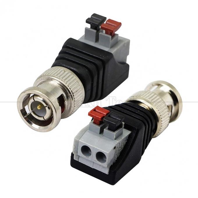 Terminal de tornillo sin soldadura 2 Pin Presione el botón BNC Conector masculino femenino Adaptador de alimentación para cámara de circuito cerrado 4