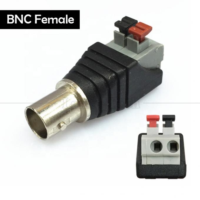 Terminal de tornillo sin soldadura 2 Pin Presione el botón BNC Conector masculino femenino Adaptador de alimentación para cámara de circuito cerrado 5
