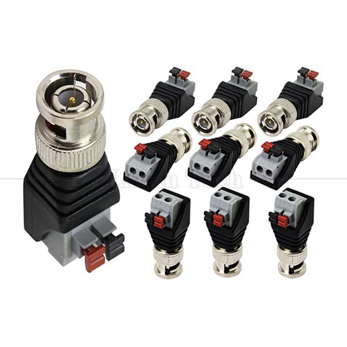 Terminal de tornillo sin soldadura 2 Pin Presione el botón BNC Conector masculino femenino Adaptador de alimentación para cámara de circuito cerrado 6