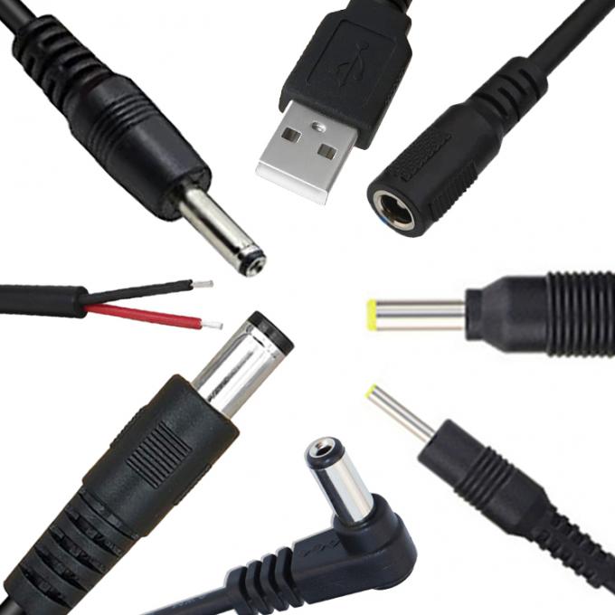 Custom 16AWG 18 20 22 24 26 28 AWG Hombre a Hombre 5.5x2.1mm 5.5x2.5mm 3.5x1.35mm 12V Cable de extensión de suministro de energía de enchufe continuo para CCTV 1