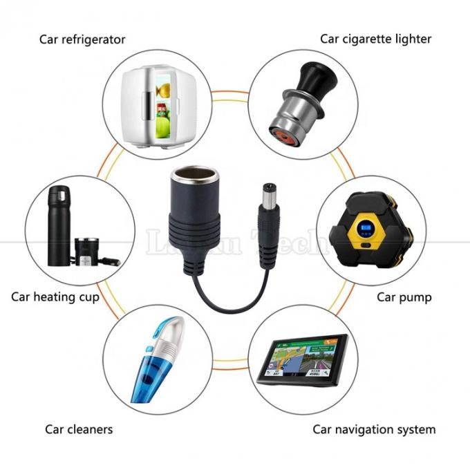 120W 12V 10A encendedor de cigarrillos para automóviles enchufe femenino a corriente continua masculino 5.5mm x 2.1mm cable de cargador de energía 5