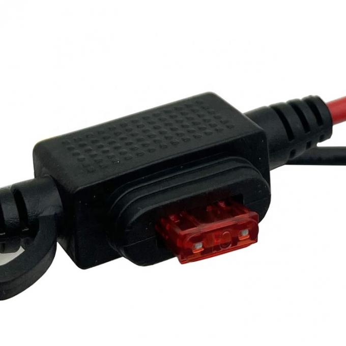10A Fuse DC Jack 5.5x2.1mm para el cable de extensión de energía de conexión SAE para el cargador de paneles solares de motocicletas 3