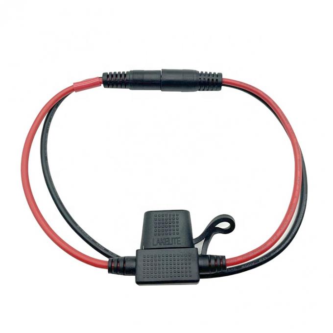 10A Fuse DC Jack 5.5x2.1mm para el cable de extensión de energía de conexión SAE para el cargador de paneles solares de motocicletas 4