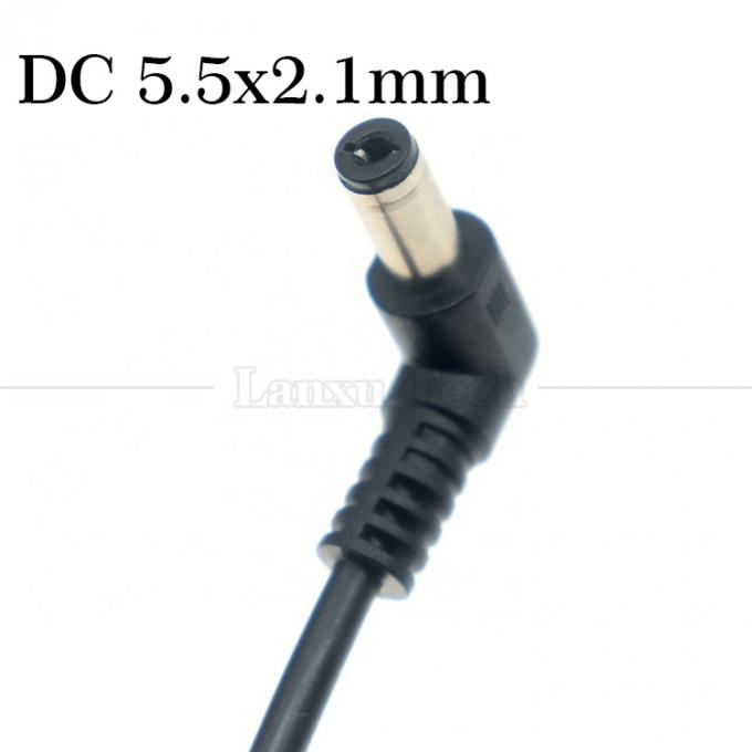 12V 24V macho a macho DC conector de conector de conexión angular 5.5 * 2.1mm de alimentación eléctrica cables de cable de extensión 2