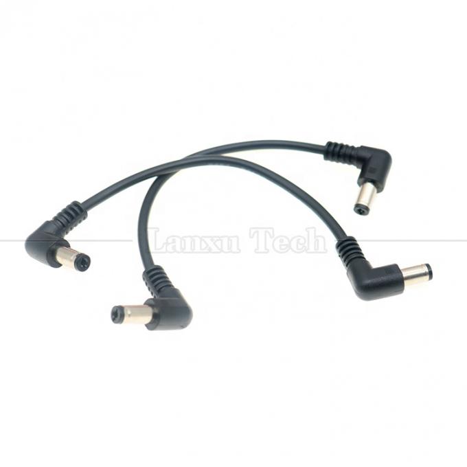 12V 24V macho a macho DC conector de conector de conexión angular 5.5 * 2.1mm de alimentación eléctrica cables de cable de extensión 5